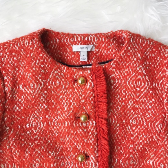 J.Crew Lady Jacket in Corkscrew Tweed in Red - Picture 7 of 8
